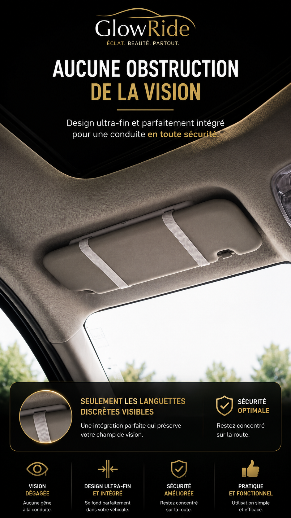 🚘  GlowRide – Miroir LED Tactile Haute Qualité pour Pare-Soleil | Lumière LED Puissante ✨Tactile Haute Qualité pour Pare-Soleil | Lumière LED Puissante ✨