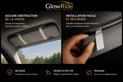🚘  GlowRide – Miroir LED Tactile Haute Qualité pour Pare-Soleil | Lumière LED Puissante ✨Tactile Haute Qualité pour Pare-Soleil | Lumière LED Puissante ✨